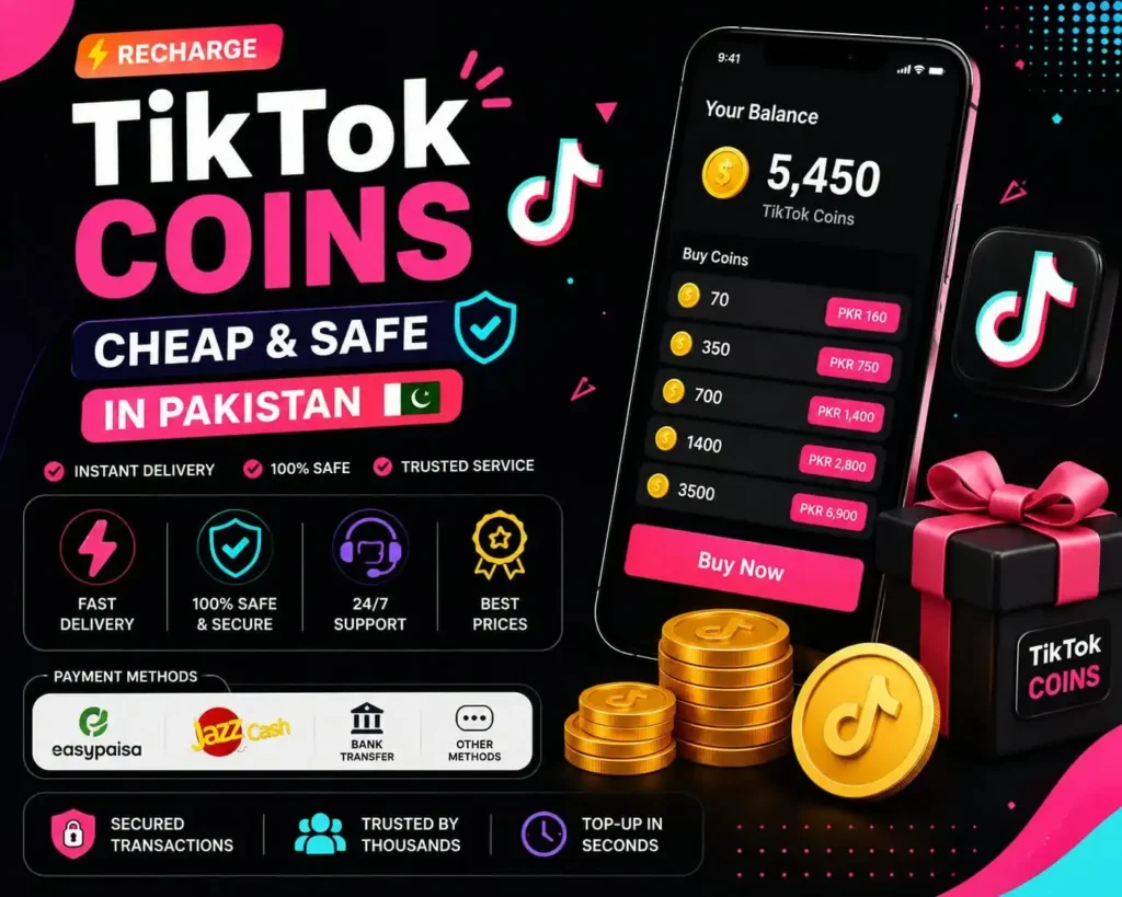 recharge TikTok Coins cheap in Pakistan